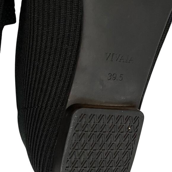 Vivaia Margot Mary Jane Flats 39.5 EU 8.5 US Wide Width Square Toe Black Preppy - Picture 6 of 13